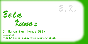 bela kunos business card